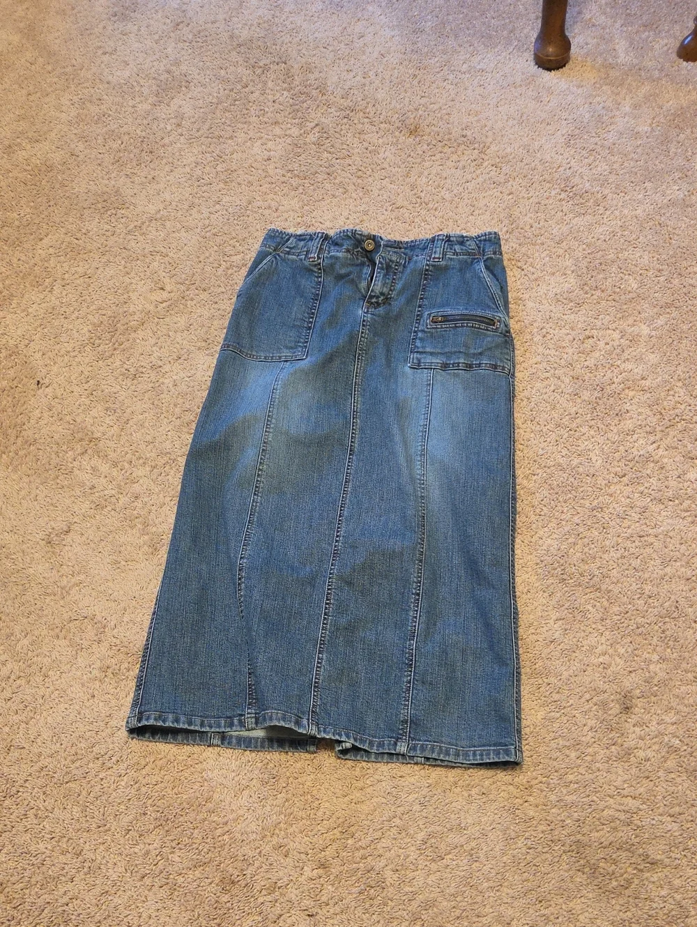 Eddie Bauer Denim Skirt in Medium Blue Wash